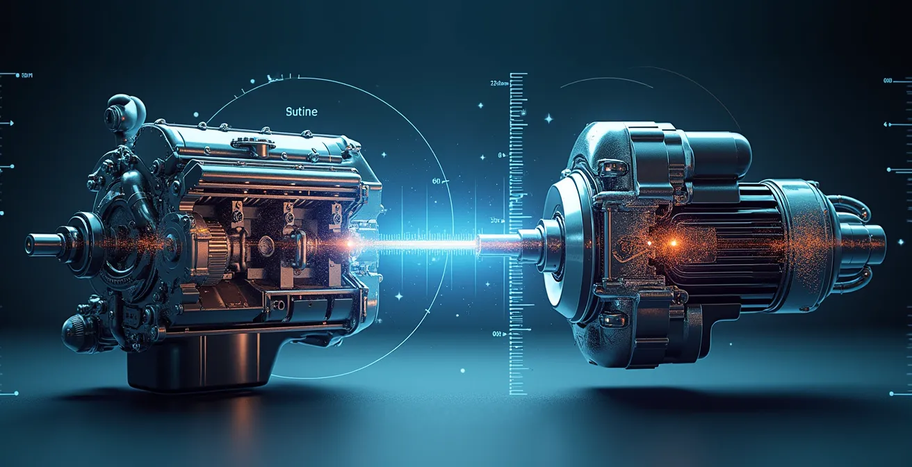 Drehmomentkurven-Vergleich zwischen Diesel- und Elektro-Transportern mit Fokus auf niedrige Drehzahlen und Stop-and-Go-Verkehr