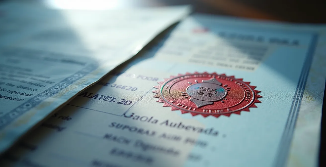 Detailaufnahme von Servicedokumenten und Originalteile-Nachweisen