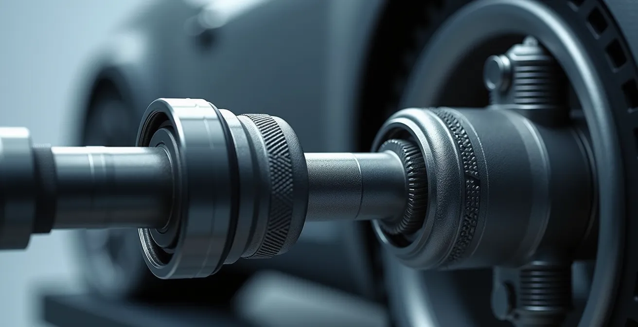 Makroaufnahme von perfekt passenden Original-Autoteilen, die die Präzision der Verbindungspunkte hervorhebt.